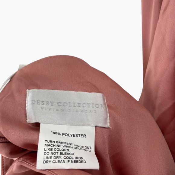 Dessy Collection One Shoulder‎ Draped Twist Dress in Desert Rose Pink - Picture 6 of 11